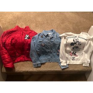 Lot of Disney Minnie Mouse Clothes - Jacket, Jean Jacket & Sweater Size 5-6